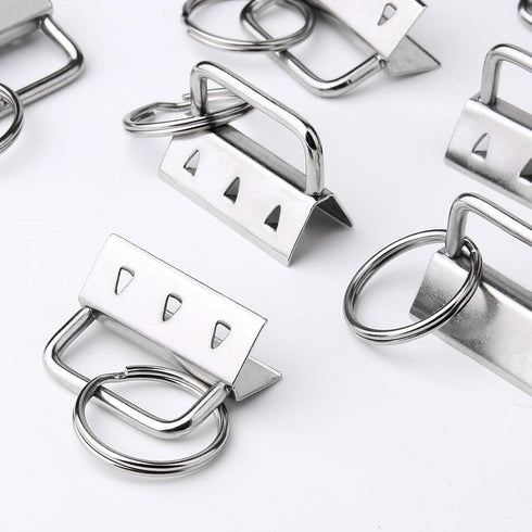 50 Sets Key Fob Hardware Key Fob Keychain Wristlet with Split Ring 1.25 Inch...