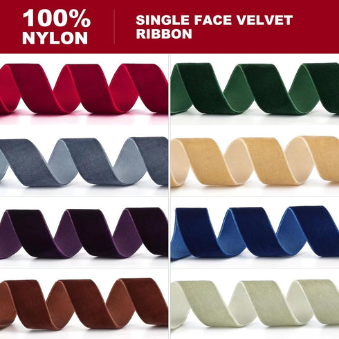Red Velvet Ribbon 1/4" x 20Yd,Great for Gift Wrapping,Hair Bows Making, Wreaths,Wedding and Christmas Party Decoration(Red 1/4")...