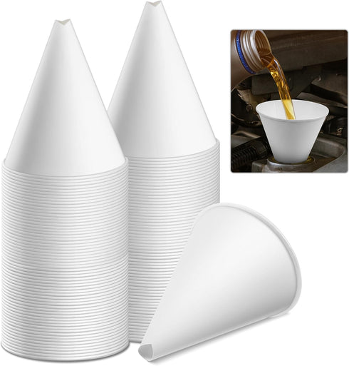 60 Pcs Disposable Engine Oil Funnels- Paper Funnels for Motor Oil- Automotive Car Fuel Funnels Dispenser for Water, Engine Oil, Gas, Coolant...