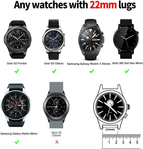 Acestar Band for Samsung Galaxy Watch 3 45mm Bands 22mm Soft Silicone Sport Replacement Strap Compatible with Samsung Galaxy Watch 3 band 45mm (10...