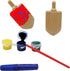 The Dreidel Company Craft-A-Dreidel, Create Your Own Custom Dreidel, Kit Includes 2 Wooden Dreidels, 3 Colors, 1 Brush, 1 Glitter, Fun and Educati...