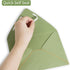A7 sage green Envelopes 5 x 7 With Gold Border,- 25 Pack,For 5x7 Cards| Quick Self Seal| for Weddings, Invitations, Photos, Graduation, Baby Showe...