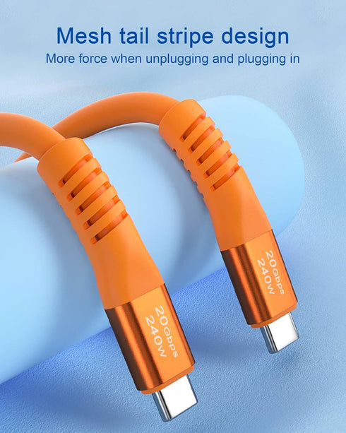 240W USB C to USB C Cable Silicone 6.6FT, USB 3.2 Gen 2 Fast Charging Cable 20Gbps Data Transfer 4K Video Compatible with iPhone 15 Pro Max, iPad,...
