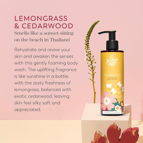 The Handmade Soap Company Shower Gel, Lemongrass & Cedarwood Body Wash, Liquid Bath Soap, Moisturizing Body Wash, Cruelty Free & Vegan Shower Gel,...