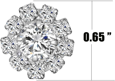 Wholesale 24PCS 16MM Small Clear Rhinestone Buttons Metal Crystal Glass Button Embellishments(Flatback)...