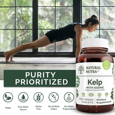 Natural Nutra Kelp Iodine Supplement, Helps Improve Brain Health, Strengthens Immune System, and Regulates Metabolism, Vegan Sea Kelp, Atlantic So...