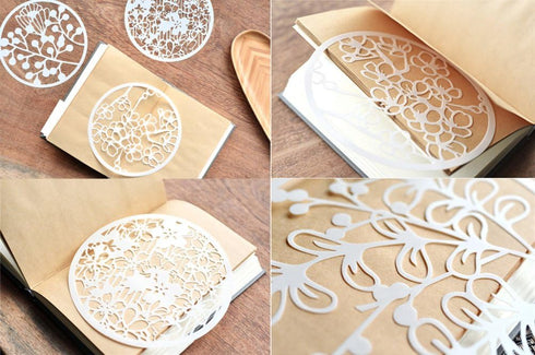 8pcs Mix Flower Stencils Round Shape Hollow Out Painting Stencils Drawing Templates...