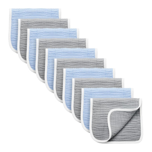 Synrroe Burp Cloths Large, Muslin Burp Cloths for Baby Girls and Boys, Pack of 10 Extra Absorbent and Soft Muslin Bibs, 6 Layers 20 by 10 Inches 1...
