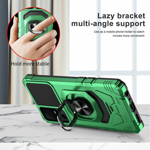 Customerfirst for TCL 40-XE 5G Phone Case, with Tempered Glass Screen Protector, Ring Kickstand for Magnetic Car Mount, Military Grade, Heavy Duty...