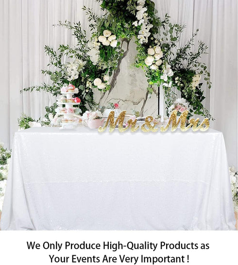 ShinyBeauty 60" X 102" White Sequin Tablecloth, Wedding Table Cloth, Sparkle Sequin Linens, Sequin Tablecloth Rectangle, Sparkling Sequin Table Ov...