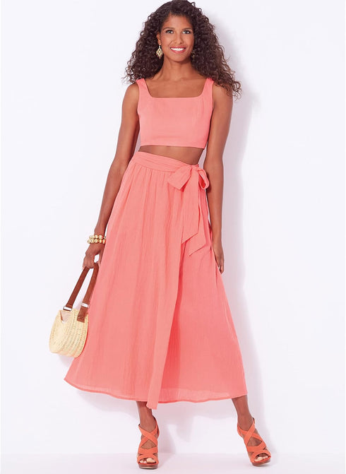 New Look Easy Misses' Bra Tops and Wrap Skirt Sewing Pattern Kit, Code N6722, Sizes 6-8-10-12-14-16-18, Multicolor...