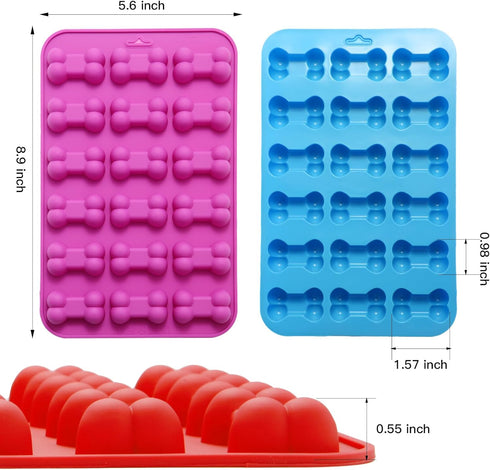 6PCS Silicone Molds Puppy Dog Paw and Bone, Elegant Chocolate Molds for Baking, Non-Stick gummy molds, Dog Treat Molds, Used for Chocolate, Candy,...