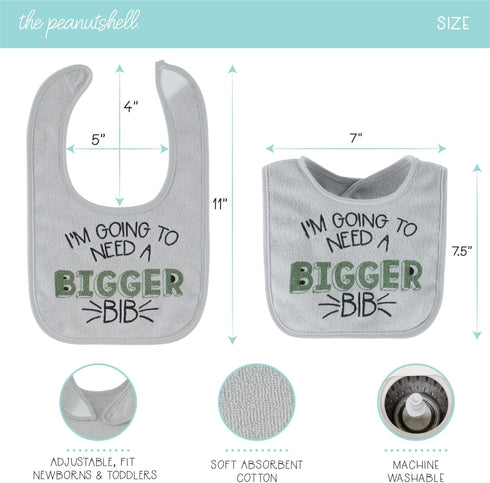 The Peanutshell Terry Bib Set for Baby Boys | 10 pack for Feeding, Teething, & Drooling | Dinosaur...