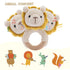 Wooden Baby Rattle Crochet Lion Baby Toys Handmade Newborn Toy Early Development Grips Stuffed Animal Organic Rattle...