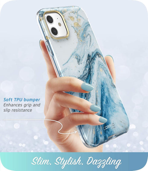 i-Blason Cosmo Series Case for iPhone 11 (2019 Release), Slim Full-Body Stylish Protective Case with Built-in Screen Protector, Blue, 6.1''...