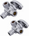 (Pack of 2) EFIELD Multi-turn Dual Outlet Angle Stop Valve, Multi-Turn, 1/2" Expansion F1960 Pex-a Pipe Inlet x (3/8 inch x 3/8 inch) Compression ...