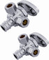 (Pack of 2) EFIELD Multi-turn Dual Outlet Angle Stop Valve, Multi-Turn, 1/2" Expansion F1960 Pex-a Pipe Inlet x (3/8 inch x 3/8 inch) Compression ...