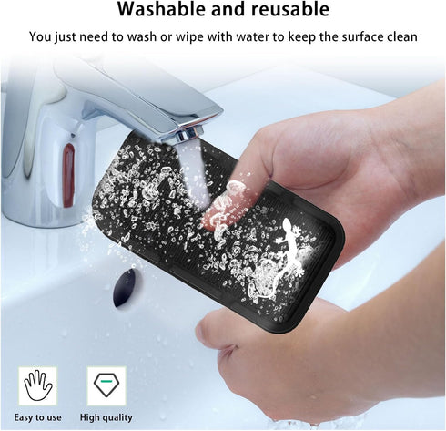Car Dashboard Phone Holder, Non-Slip Double-Groove Auto Cell Phone Pad Mat with Number Plate, Universal Vehicle Phone Mount for All Smartphones, G...