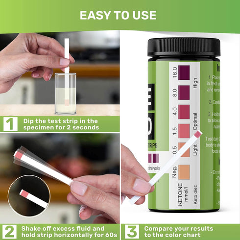 Ketone Test Strips, 100 Keto Test Strips for Keto, Low Carb Diet - Urine Test Strips, Ketosis Test Strips Urine, Keto Strips, Ketone Urinalysis Te...