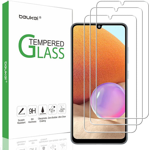 (3 Pack) Compatible for Samsung Galaxy A32 4G / A22 4G / A31 Screen Protector Tempered Glass, 9H Hardness, 6.4 inch Anti Scratch, Bubble Free...