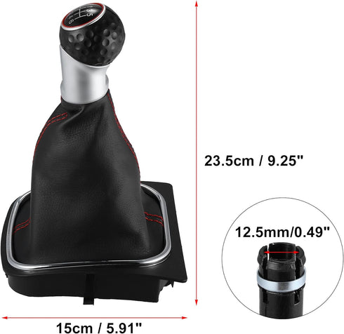 X AUTOHAUX Car 6 Speed Manual Gear Shift Knob for Volkswagen Jetta for VW GTI 2006-2014 for VW Golf Stick Shifter Knobs Cover Plastic Black...