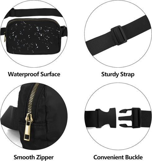 Waist Pack for Running Fanny Pack for Women and Men Gift Crossbody Belt Bag Bum Bag with Adjustable Strap for Sports for Men and Women Black...