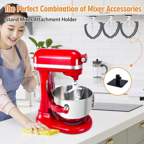 Stand Mixer Attachment Holders Compatible with Kitchenaid Mixer Accessories (Black)...