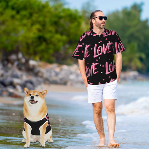Hawaii Dog Shirt, Dog Owner Matching Clothes, Pet Summer T-Shirts Floral Breathable Cool Clothes Hawaiian Shirts for Dog Cats Owner and Pet Shirts...