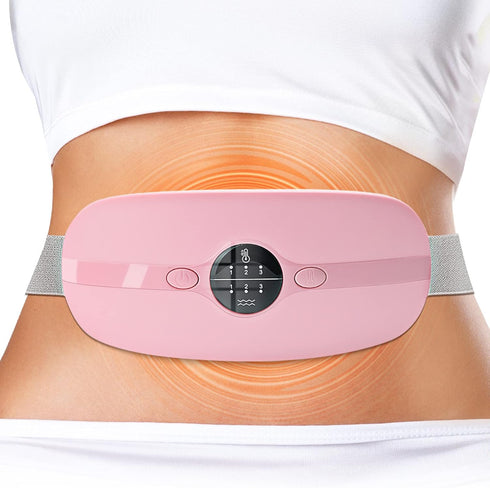 Portable Cordless Heating Pad, Menstrual Heating Pad with 3 Heat Levels and 3 Vibration Massage Modes, Fast Heating Belly Wrap Belt, Back or Belly...