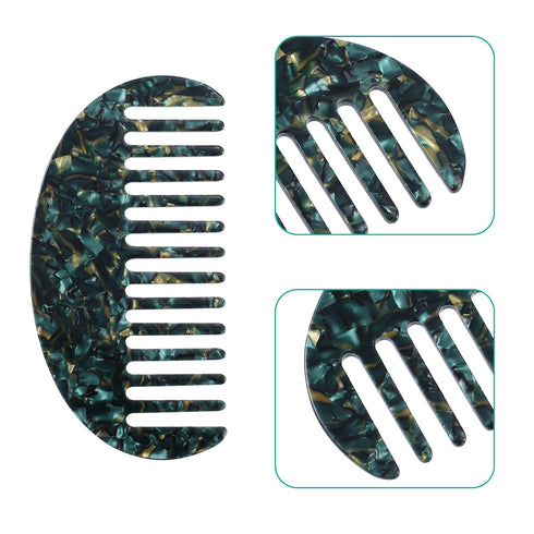 VOCOSTE 2 Pcs Hair Comb Wide Tooth, Anti-Static, for Thick, Curly Hair, Hair Care, Detangling Comb, for Wet and Dry Dark Green...