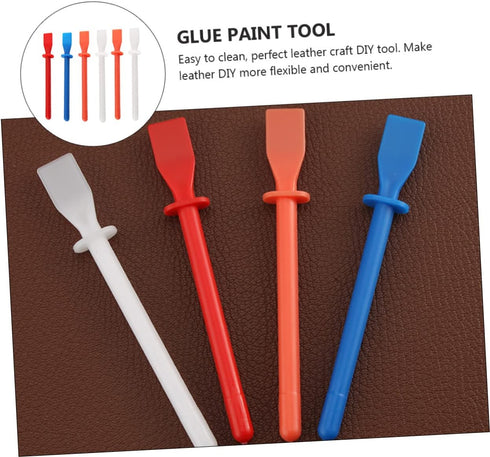 Silicone Glue Spreader 6pcs Glue Coated Sheet Leather Skiver Spachella Silicone Leather Glue DIY Leathercrafts Accessories Glue Applicator Handhel...