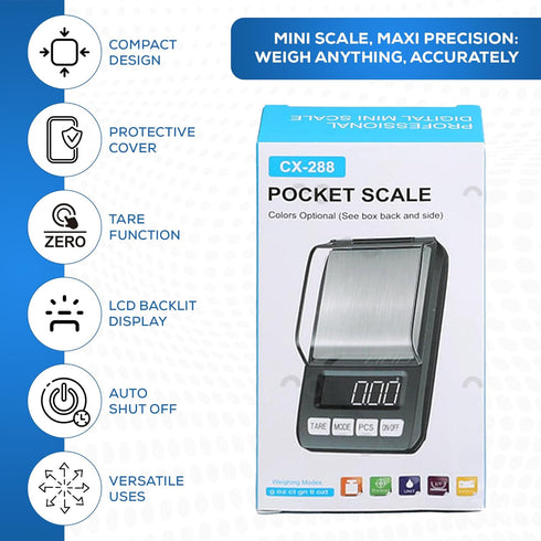 Mini Digital Pocket Scale, High Accuracy 0.01gX 200g Jewelry Weight, LCD Display, Electronic Kitchen Scale, Silver Color, Small...