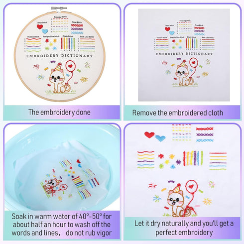 Sherr 9 Sets Embroidery Stitch Beginners Practice Kits Cross Stitch Kits to Learn Different Stitches Crochet Punch Needlepoint Kits for Kids Adult...