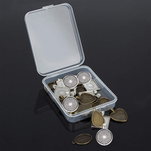 HOMEIDOL Resin Jewelry Molds Pendant Trays Making Kit with 30pcs 5 Styles Metal Pendants and 1pc Silicone Epoxy Casting Mold for Pendant Crafting ...