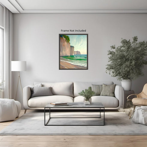 Posterizer 1 pcs-coastal cliefs in france-classics inspired oil painting style 2-Coastal & Nautical Art-Landscape & Nature Art-Decor for Home & Of...