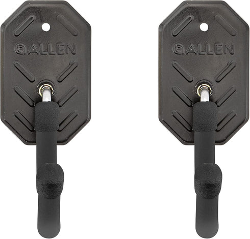 Allen Company - Rifle Wall Mount Coated Hooks with Metal Mounting Plate - Home Long Gun Rack - 2 Wide Hooks Per Pack...