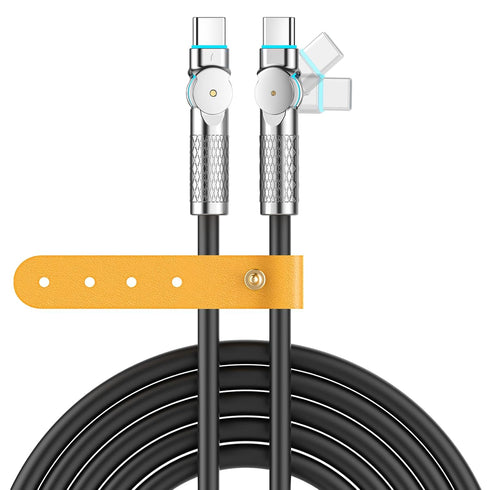 USB C to USB C Cable 240W 10FT, 180° Rotating Head with LED Type C Charger Cable Fast Charge for iPhone 15/15Pro/15Plus/15ProMax,MacBook Air,iPad ...