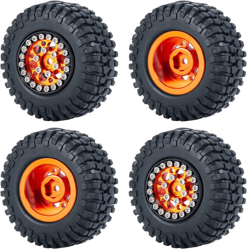 RC-Hub 4PCS 1.0" Crawler Tires Micro Rubber Tires for 1/24 Axial SCX24 90081 AXI00001 AXI00002 AXI00005 AXI00006 RC Crawler Car (50mm)...