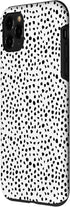 iPhone 11 Pro Popular Dalmatian Pattern, White w Brush Stroke Black Spots Case...