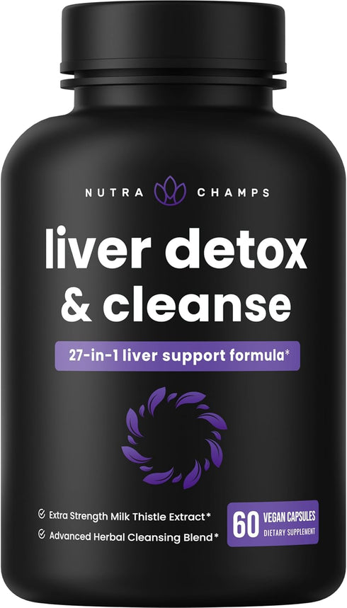 Liver Cleanse Detox & Repair Formula | 20+ Herbs: Milk Thistle Extract with Silymarin, Artichoke, Dandelion, Chicory Root Powder & More! | Premium...