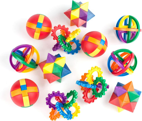 Neliblu Party Favors for Kids, 12 Pack (8.82 x 6.69 x 2.91) Fun Puzzle Balls - Goody Bag Fillers-Treasure Box Prizes for Classroom,Fidget Brain Te...