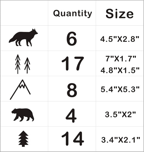 Woodland Animals, Trees and Mountains Wall Decals, Vinyl Stickers for Bedroom, Living Room, School, Nursery Wall Decals, Room Decor A44 (White)...
