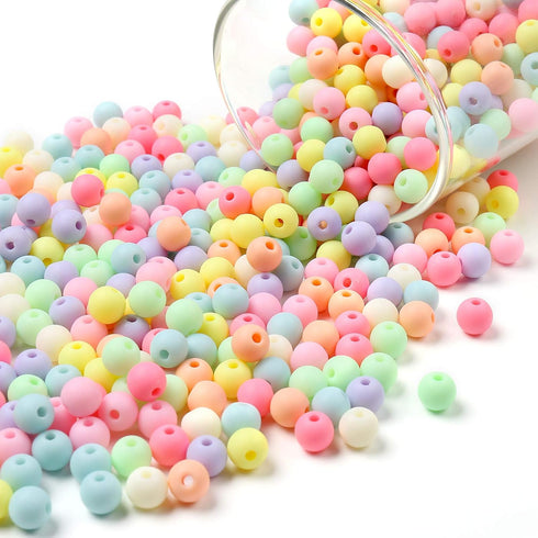 ToBeIT Color Beads Acrylic Round Beads Pastel Round Bead for DIY Necklace, Bracelet, Earring Jewelry Making (8mm-770pcs)...