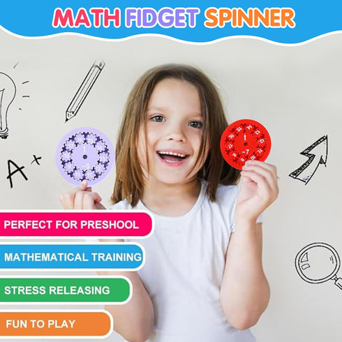 Math Fidget Spinners Addition, Math Fidget Toy for Kids, Math Facts Fidget Spinners, Educational Learning Numbers Add Subtract Fidget Spinner Toys...