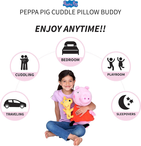 Peppa Pig Kids Bedding Super Soft Plush Cuddle Pillow Buddy, One Size, By Franco...