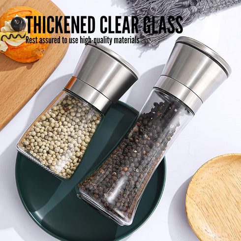 Pepper Grinder, Spice Mill with Ceramic Blades, Salt Grinder Refillable, Stainless Steel Dust Cover, Pepper Mill for Kitchen or Outdoor Picnic (20...