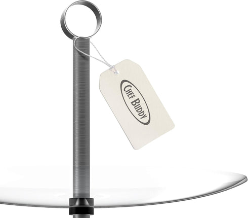 Chef Buddy Dessert Tower, 2-Tier Round Glass Display Stand...
