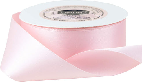 VATIN Double Face Light Pink Satin Ribbon 1-1/2" Continuous 25 Yards,Pink Polyester Fabric Ribbon use for Bows Bouquet, Gift Wrapping, Floral Arra...