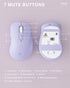 SM66 Purple Silent Dual Mode Wireless Mouse for Laptop, Adjustable 4800 DPI,Rechargeable Computer Mouse for Bluetooth and Wireless Connection...