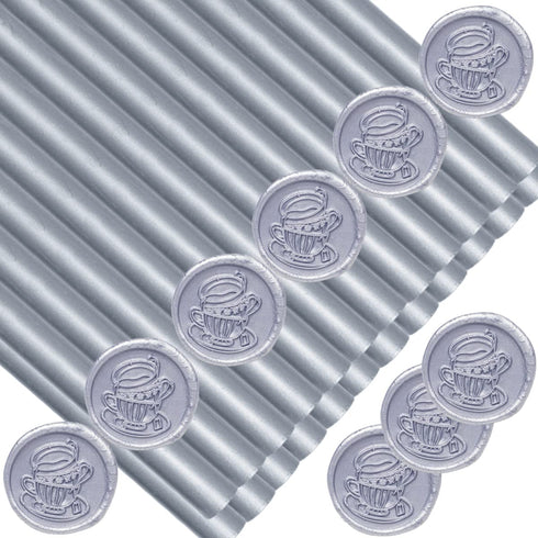 Silver Wax Seal Sticks, ONWISE 20pcs Glue Gun Wax Sealing Sticks Suit for 0.43‘’ Glue Gun, Great for Wax Seal Stamp, Wedding Invitations, Envelope...